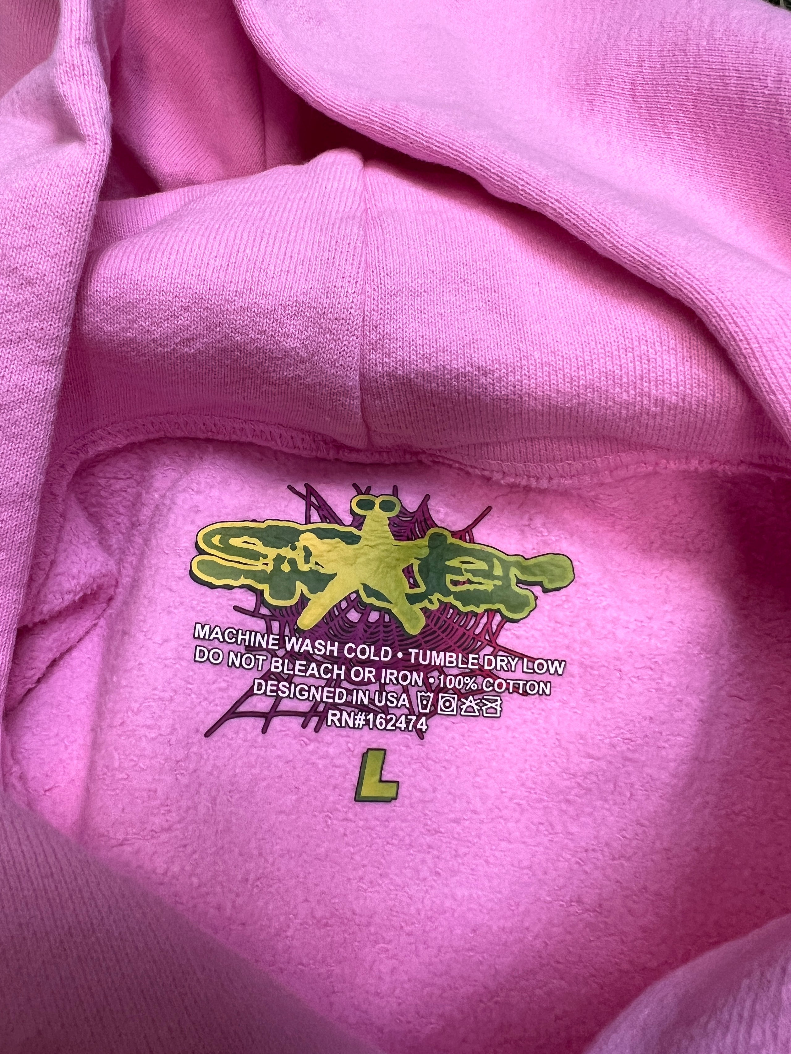 Sp5der Pink Atlanta Hoodie Size Large NEW x7550